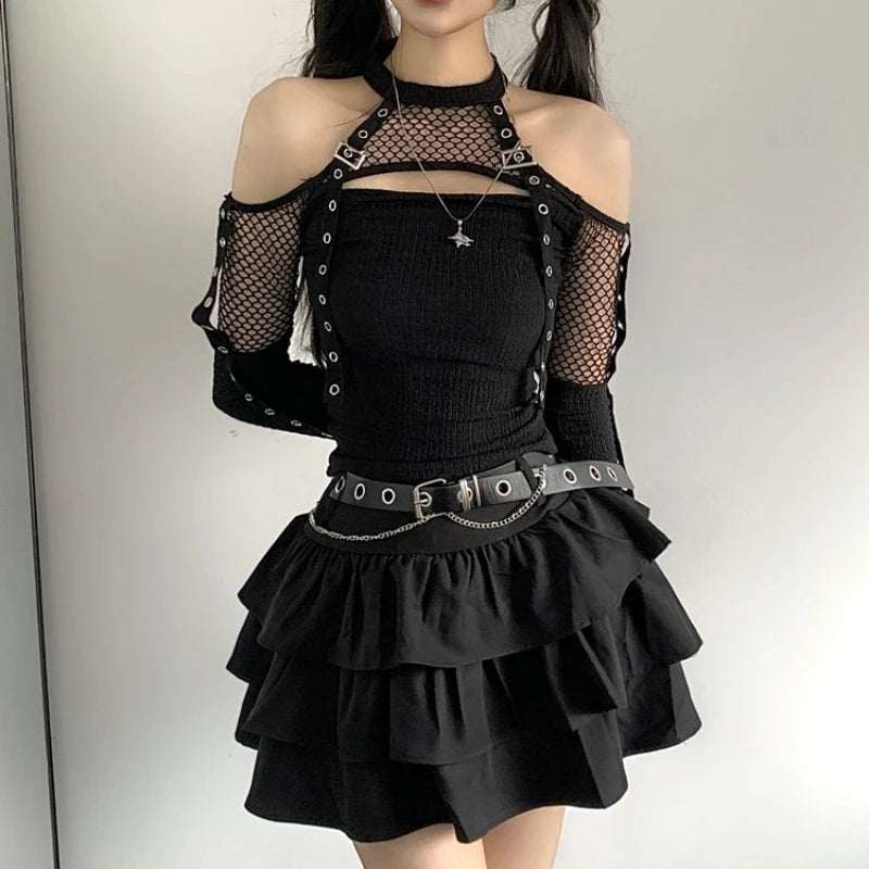 Gothic Grunge Fishnet 2 Piece