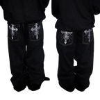 American Gothic Rock Skeleton Pattern Oversized Y2K