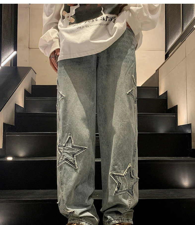 Fashion Five-pointed Star Jeans