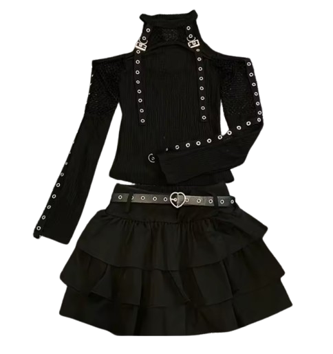 Gothic Grunge Fishnet 2 Piece