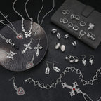 33Pcs Necklace Goth Earrings Y2k