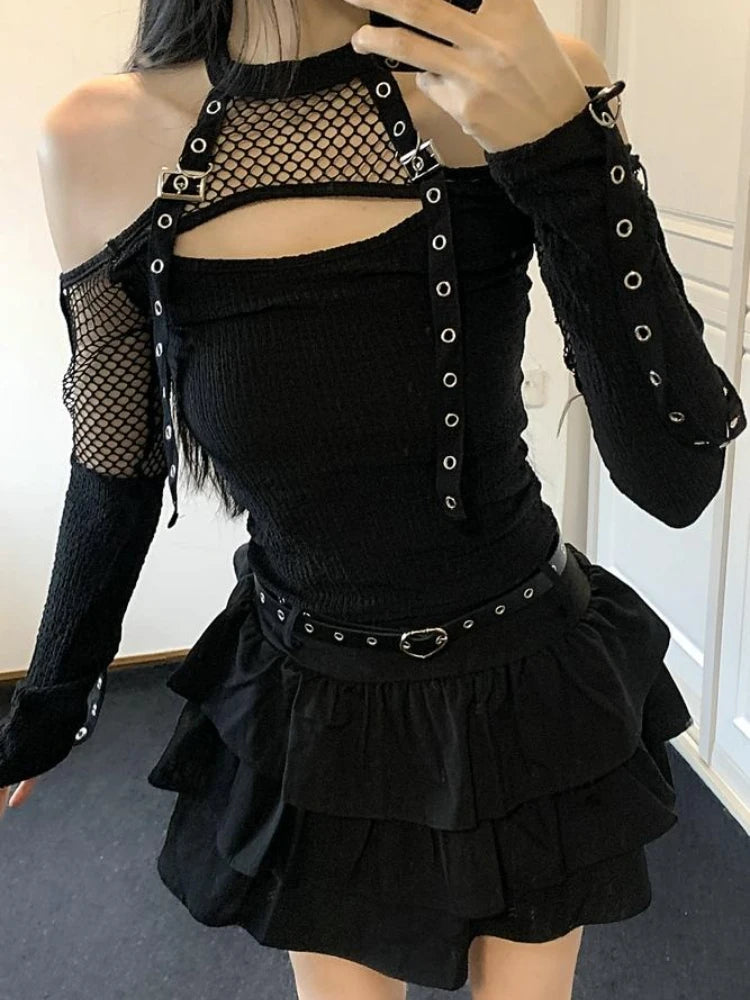 Gothic Grunge Fishnet 2 Piece