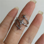 Black Aesthetic Open Rings Y2K