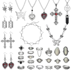 33Pcs Necklace Goth Earrings Y2k